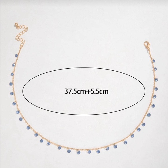 ⚠️Clearance Elegant Blue Beaded Rhinestone Necklace - Picture 6 of 6